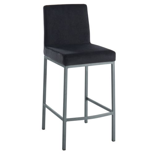 Diego 26” Black Counter Stool with Grey Legs