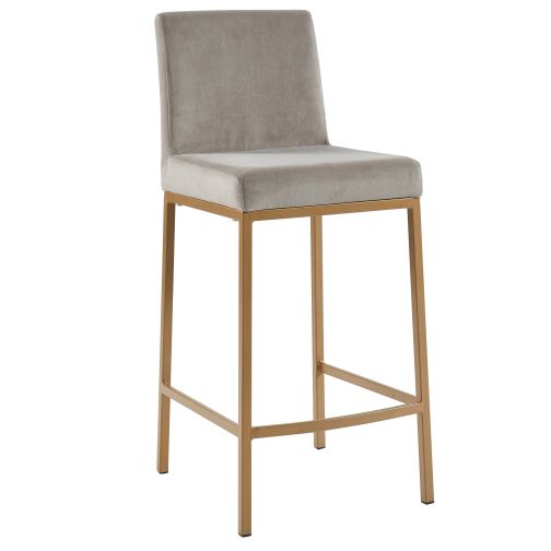 Diego 26” Grey Counter Stool with Gold Legs
