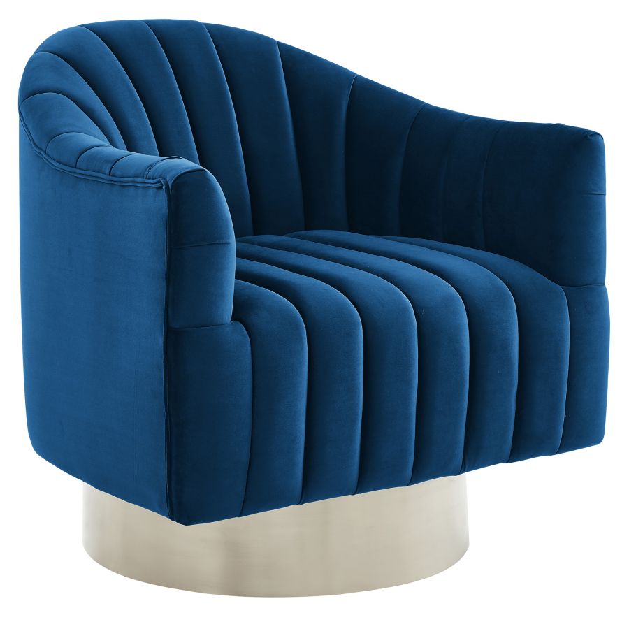 Cortina Blue & Silver Accent Chair