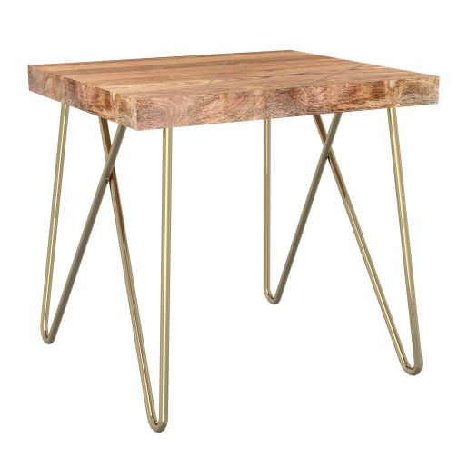Madox Natural & Aged Gold Accent Table