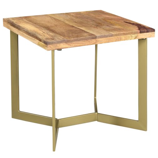 Zivah Natural & Aged Gold Accent Table