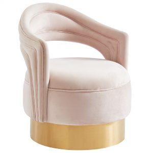 Sloane Blush Pink & Gold Accent Chair