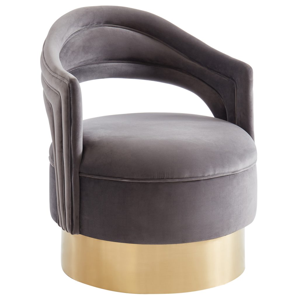 Sloane Grey & Gold Accent Chair